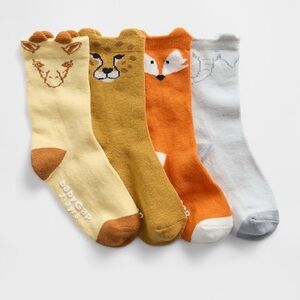 GAP Kids Animal Socks Set - Mustard, Orange, Light Gray